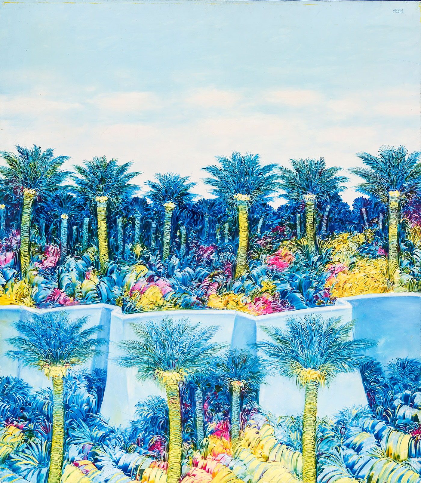 Andrea Quarto PAESAGGIO FANTASTICO Olio su tela 70x80 cm