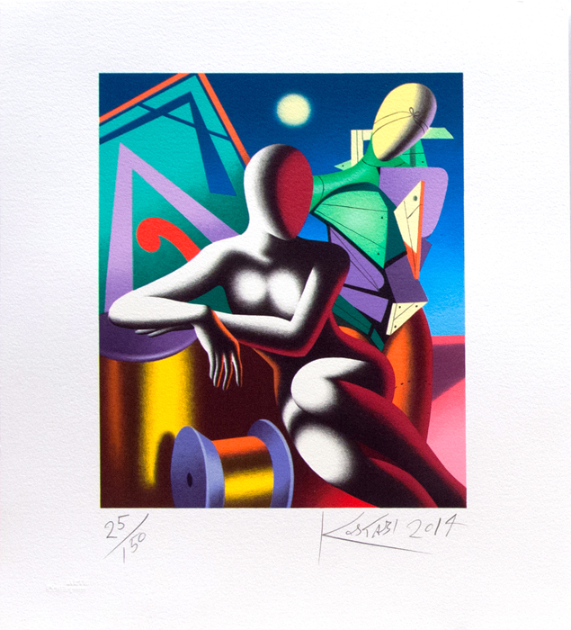 Mark Kostabi CHALICE OF MY SOUL serigrafia 36 passaggi di colore 39x44 cm - 2014