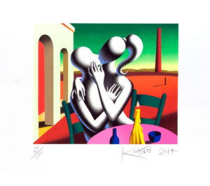 Mark Kostabi FIRST TASTE serigrafia 38 passaggi di colore 44x39 cm - 2014