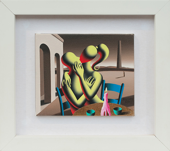 Mark Kostabi TAKE ONE Olio su tela 25x30 cm - 2011