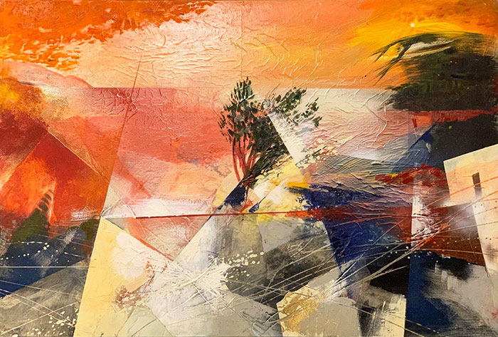 Michele Roccotelli TAGLI DI CASE AL MARE Olio su tela 120x80 cm - 2016