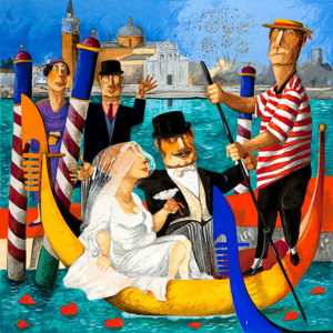 Pino Procopio NOZZE A SAN GIORGIO Serigrafia polimaterica 65x65 cm - 2011