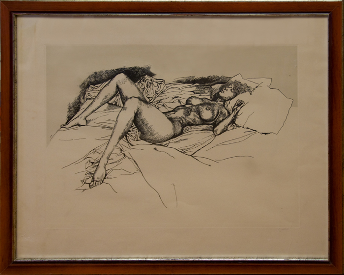Renato Guttuso SENZA TITOLO Incisione all'acquaforte 86x67 cm - anni '70