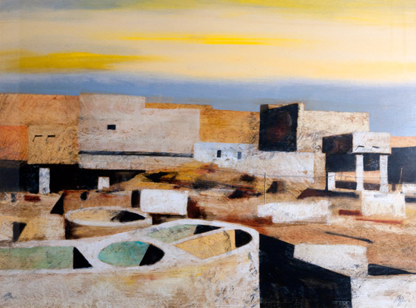 Salvatore Magazzini CONCERIE Olio su tavola 80x60 cm