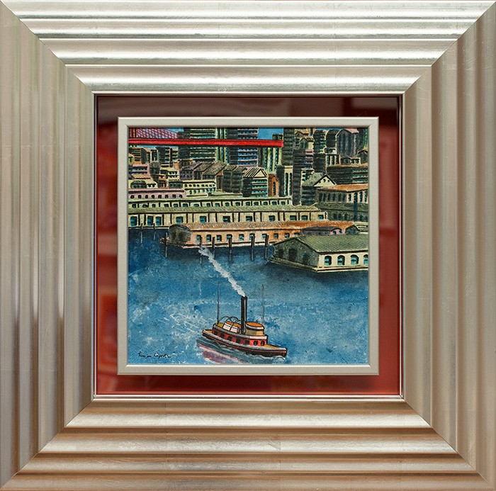 Tonino Caputo MANHATTAN HARBOUR Olio su tela 30x30 cm